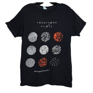 Twenty One Pilots Blurryface Album Graphic Tee Medium Black Cotton Unisex Band T